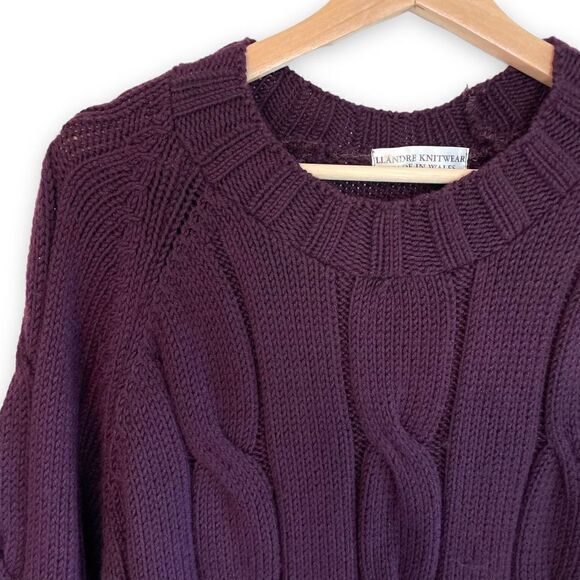 LLandre Knitwear Wool Cable Knit Fishermen’s Made in Wales Sweater - Picture 3 of 7